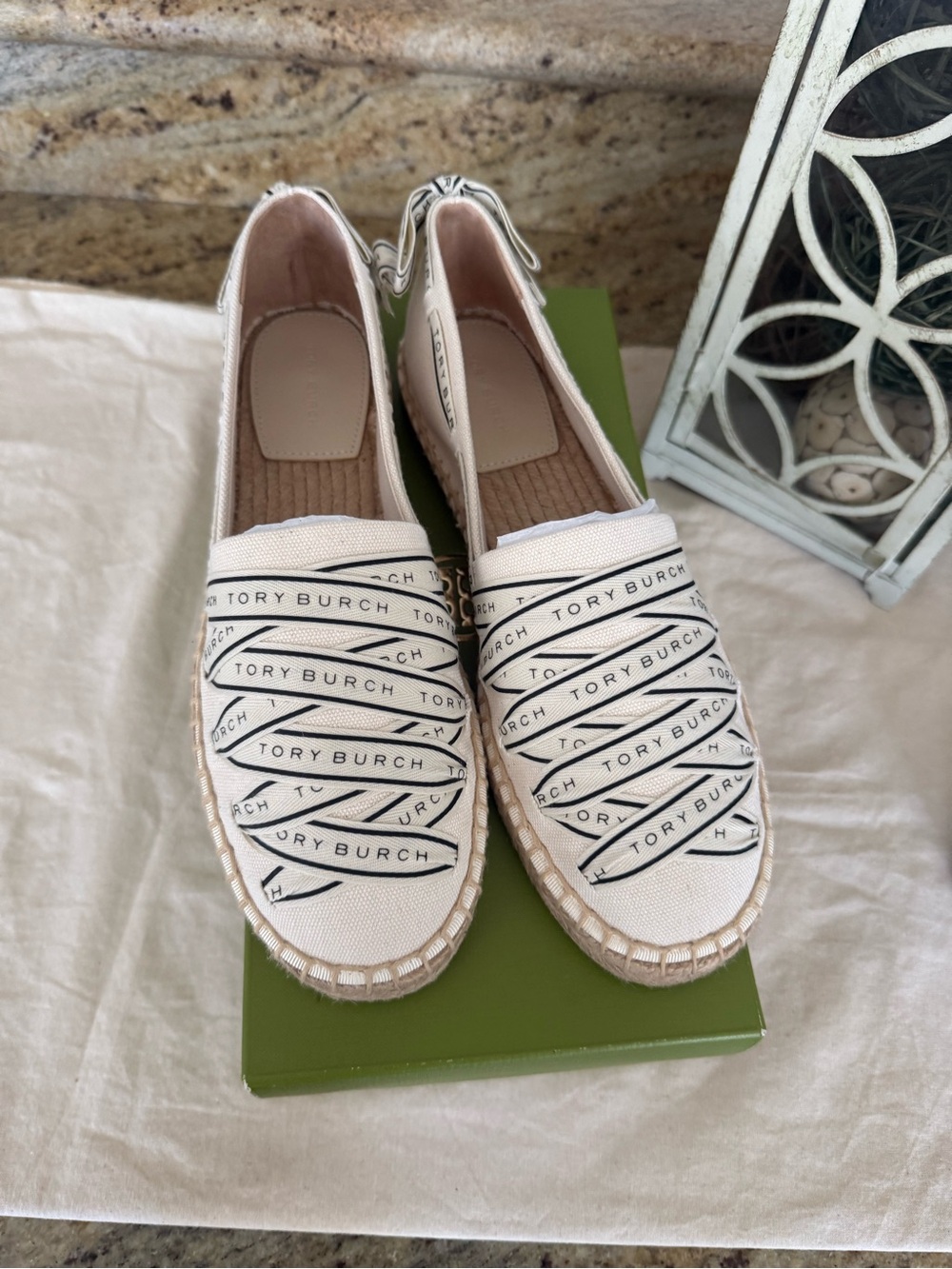 TORY RIBBON ESPADRILLE OLONA IT - CANVAS in new ivory color